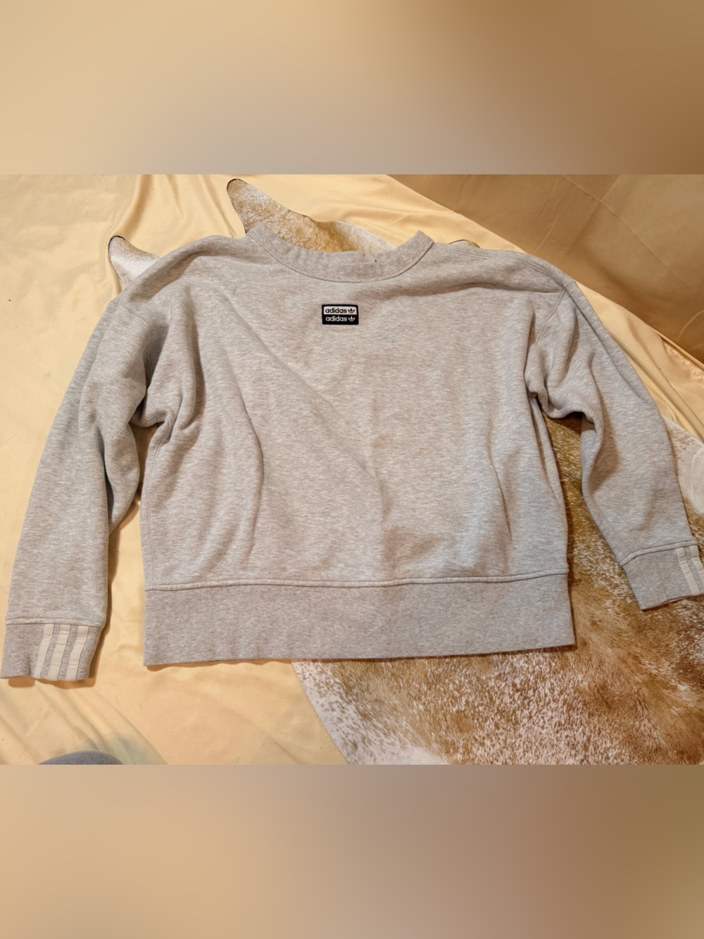 adidas Light Heather Gray Crewneck Sweatshirt